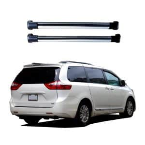 ROKIOTOEX Coyote Roof Rack Crossbars Fit for Toyota 2010-2020 Sienna XL30 Raised Side Rails, Lockable Cross Bars for Rooftop Cargo Box Luggage, Ski Board, Bike Carrier – Silver CJ4040