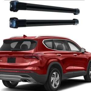 ROKIOTOEX Coyote Crossbars | 2019 - 2023 Hyundai Santa Fe | Flush Side Rail | Black