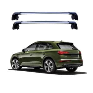 ROKIOTOEX Coyote Crossbars for 2018-2024 Audi Q5 / SQ5 Flush Rails -Silver Aluminum Bars