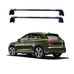 ROKIOTOEX Coyote Crossbars for 2018-2024 Audi Q5 / SQ5 Flush Rails -Black Aluminum Bars