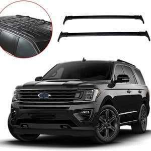 Roof Rack Crossbars fits 2018-2022 Ford Expedition Low Profile One Pair Black Aluminum