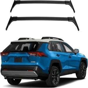 ROKIOTOEX Crossbars | 2019 - 2025 Toyota RAV4 Trail | Raised Roof Rails | Black