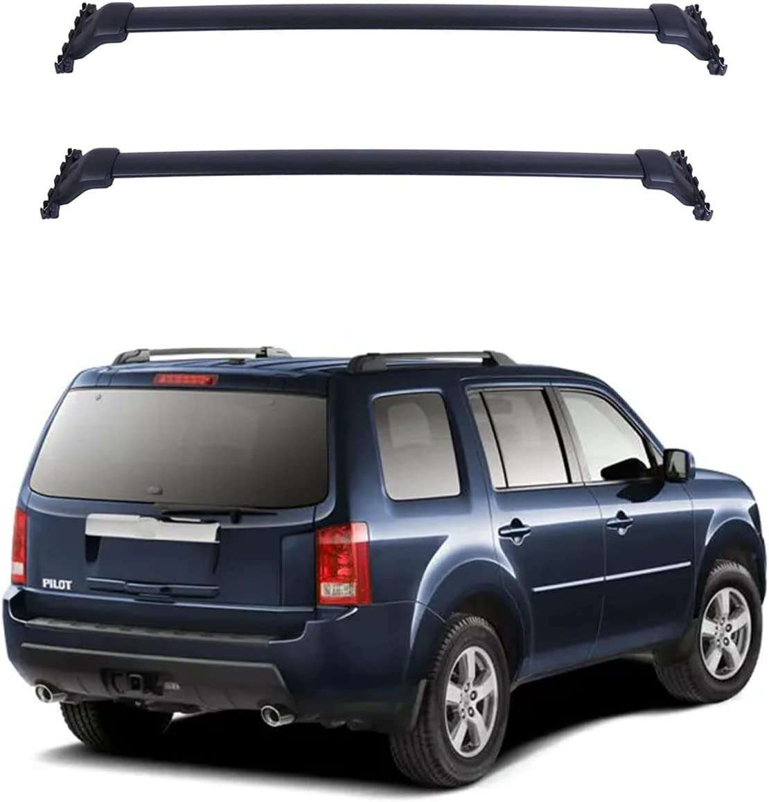 5G-TW5M-ICLH_1 ROKIOTOEX Roof Rack Crossbars Roof Rail Cross Bars Fit 2009 to 2015 Honda Pilot - Black
