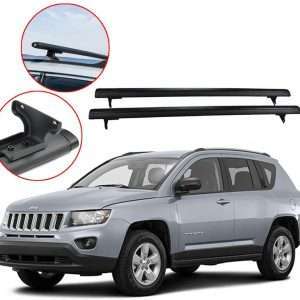Jeep Compass Roof Rack Crossbars Roof Rail Cross Bars Fit 2011 to 2016 -  Aluminum Black