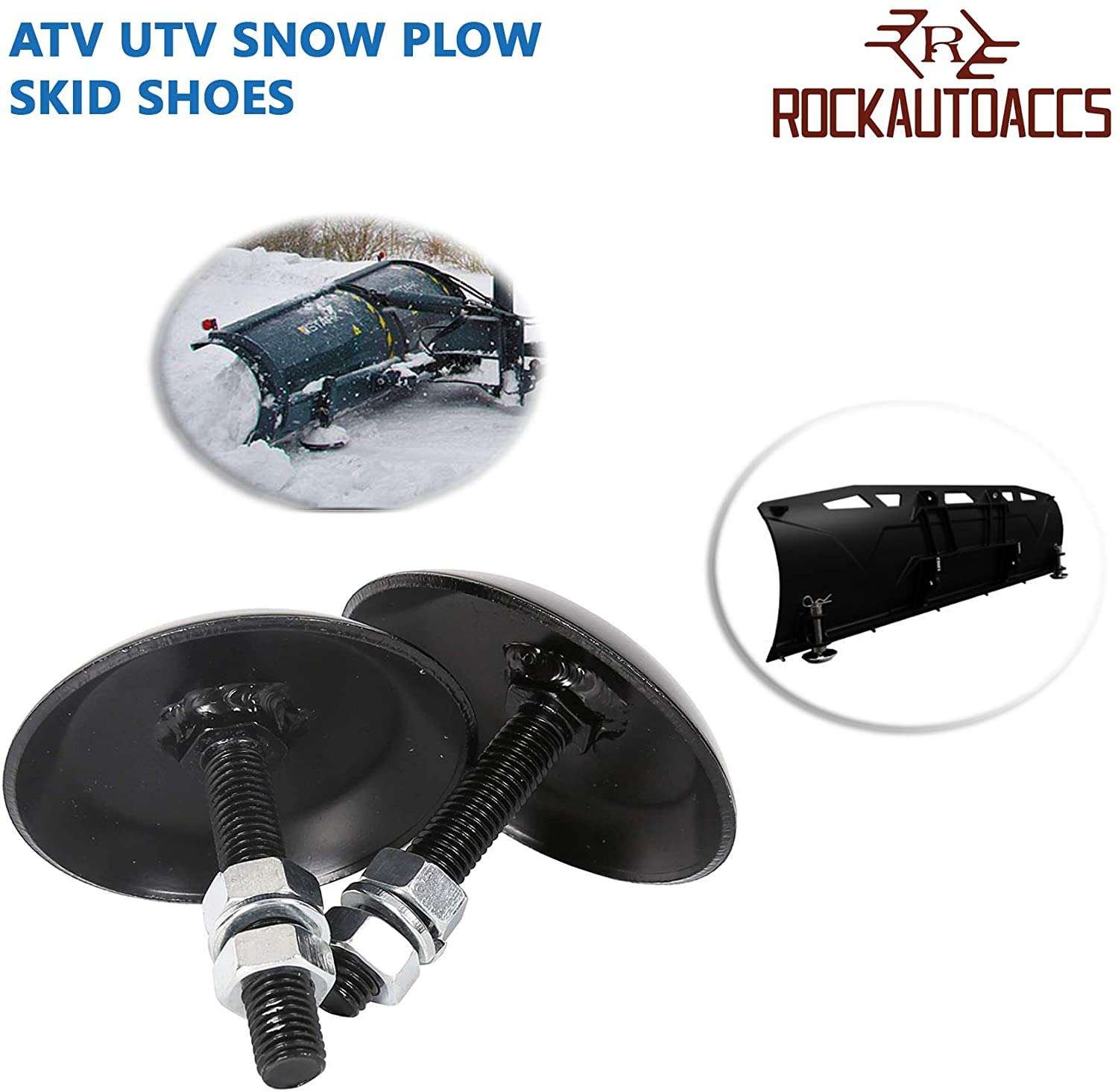 71ZEzNzhpML._AC_SL1500_.jpg ROKIOTOEX New Polaris ATV UTV Snow Plow Blade 3" Heavy Duty Skid Shoes 1 Pair