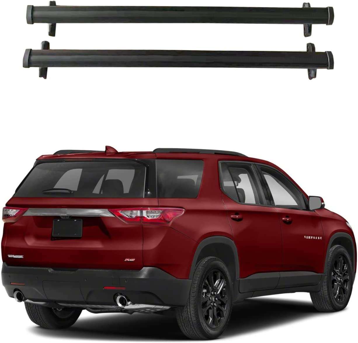 RA-AYHB-CT18_1 ROKIOTOEX Roof Rack Crossbars Roof Rail Cross Bars Fit 2018-2023 Chevrolet Traverse SUV Rooftop Side Rail Cargo Bag