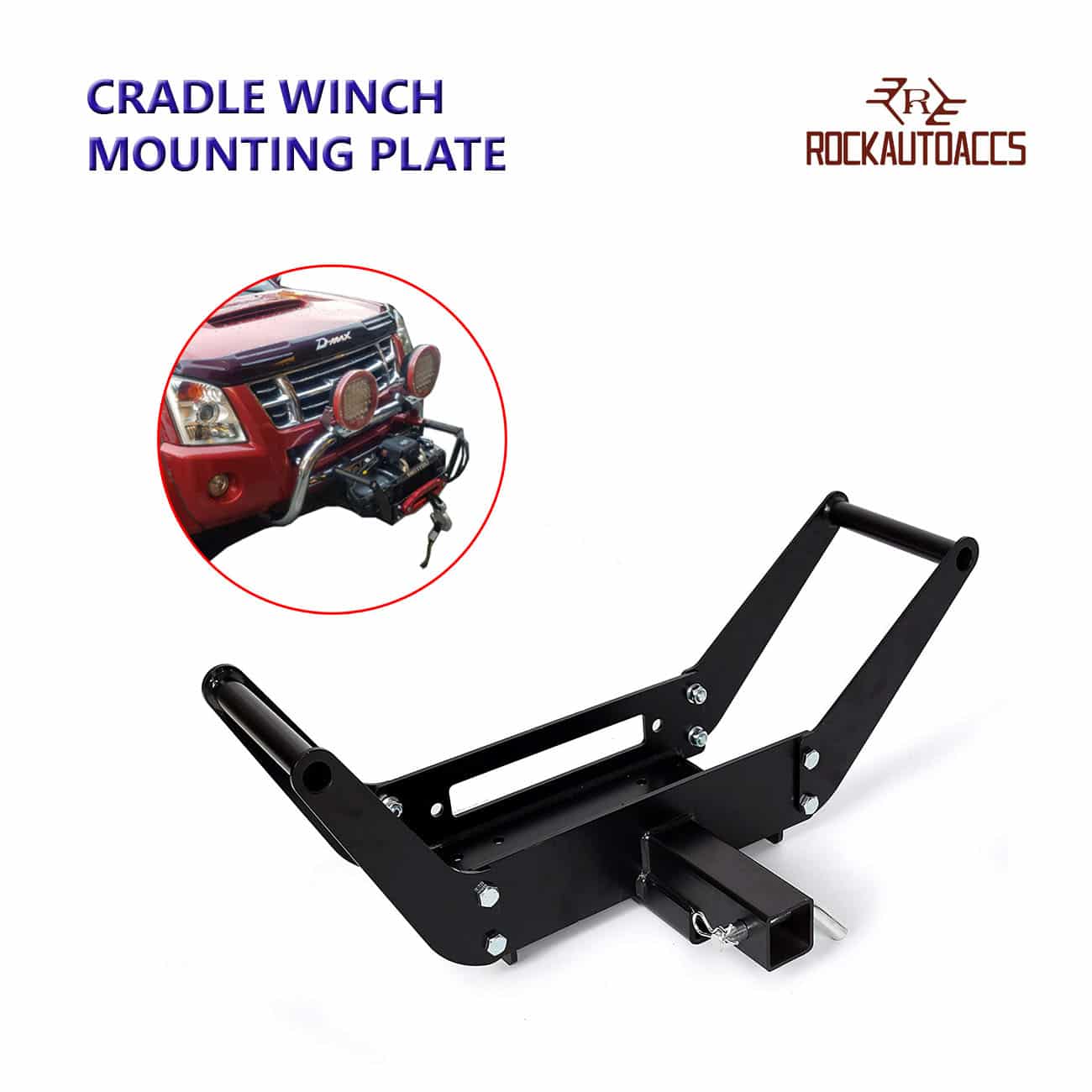 RA-HL19-RA23.jpg ROKIOTOEX Cradle Winch 10x4 1/2 Mount Mounting Plate 13,000 Lbs Capacity Recovery Winches Anti-Rust with One Year Warranty