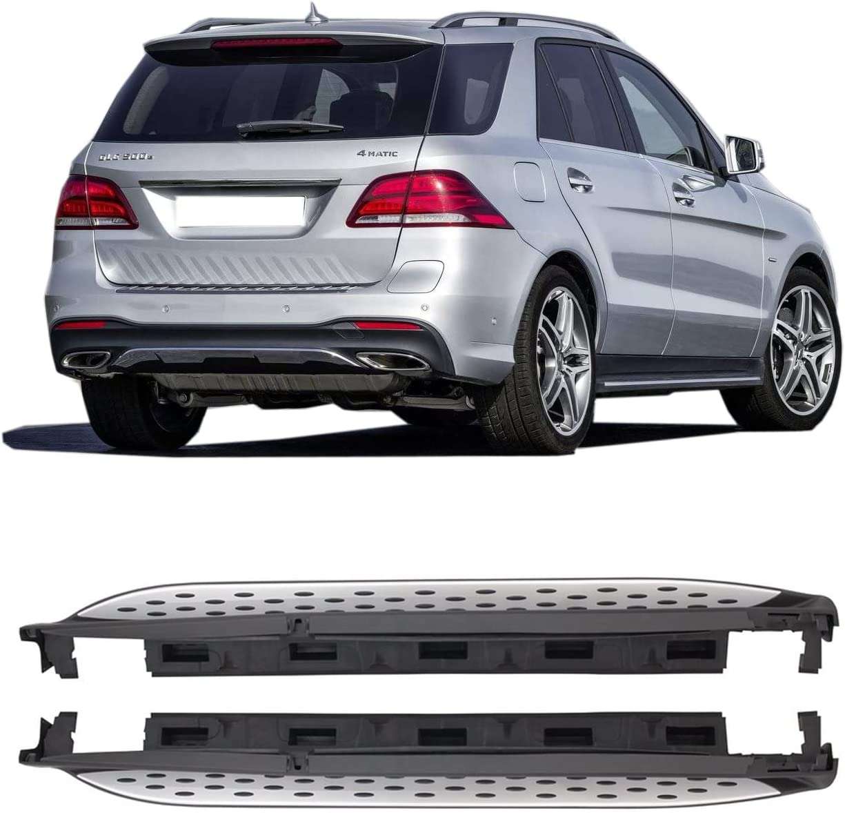 RA-JCRB-GLES_1 Running Boards Nerf Bars Fits Mercedes Benz GLE W166 2012 - 2019 Sports Side Step Riser Aluminum Heavy-Duty