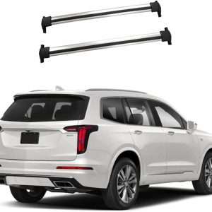 ROKIOTOEX Crossbars for 2020-2023 Cadillac XT6 Flush Rails -Silver Aluminum Bars