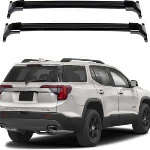ROKIOTOEX Roof Rack Crossbars Fit for GMC 2017-2023 Acadia Raised Side Rails, Cross Bars for Rooftop Cargo Box Luggage, Ski Board, Kayak and Bike Carrier – Black