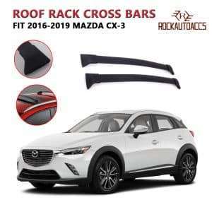 ROKIOTOEX Roof Rack Crossbars Fit 2016 2017 2018 2019 2020 2021 2022 Mazda CX-3 CX3 Factory Roof Rail Black Aluminum