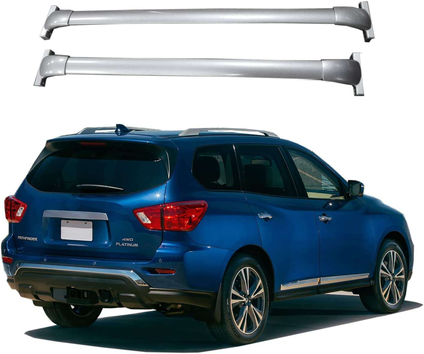 W3-D0R9-26ES_1 Silver ROKIOTOEX crossbars for 2013-2021 Nissan Pathfinder