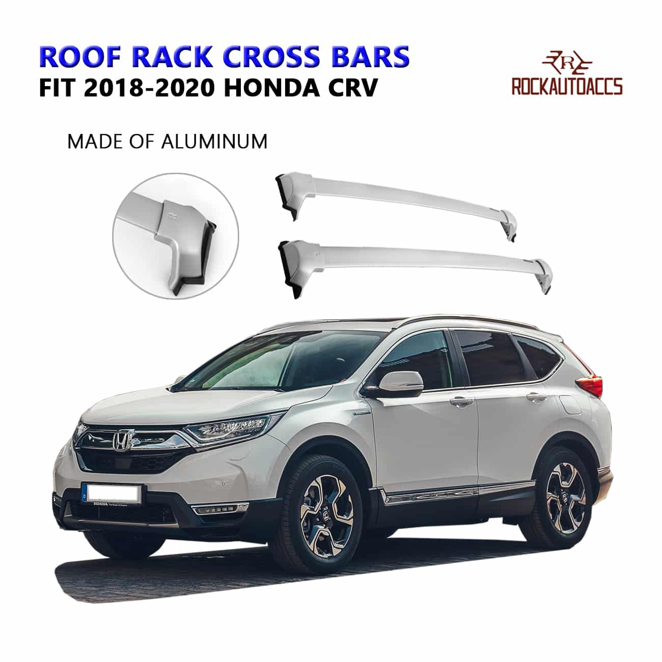 silvercrv-copy.jpg ROKIOTOEX Roof Rack Crossbars Fits 2017 to 2022 Honda CRV Aluminum Silver