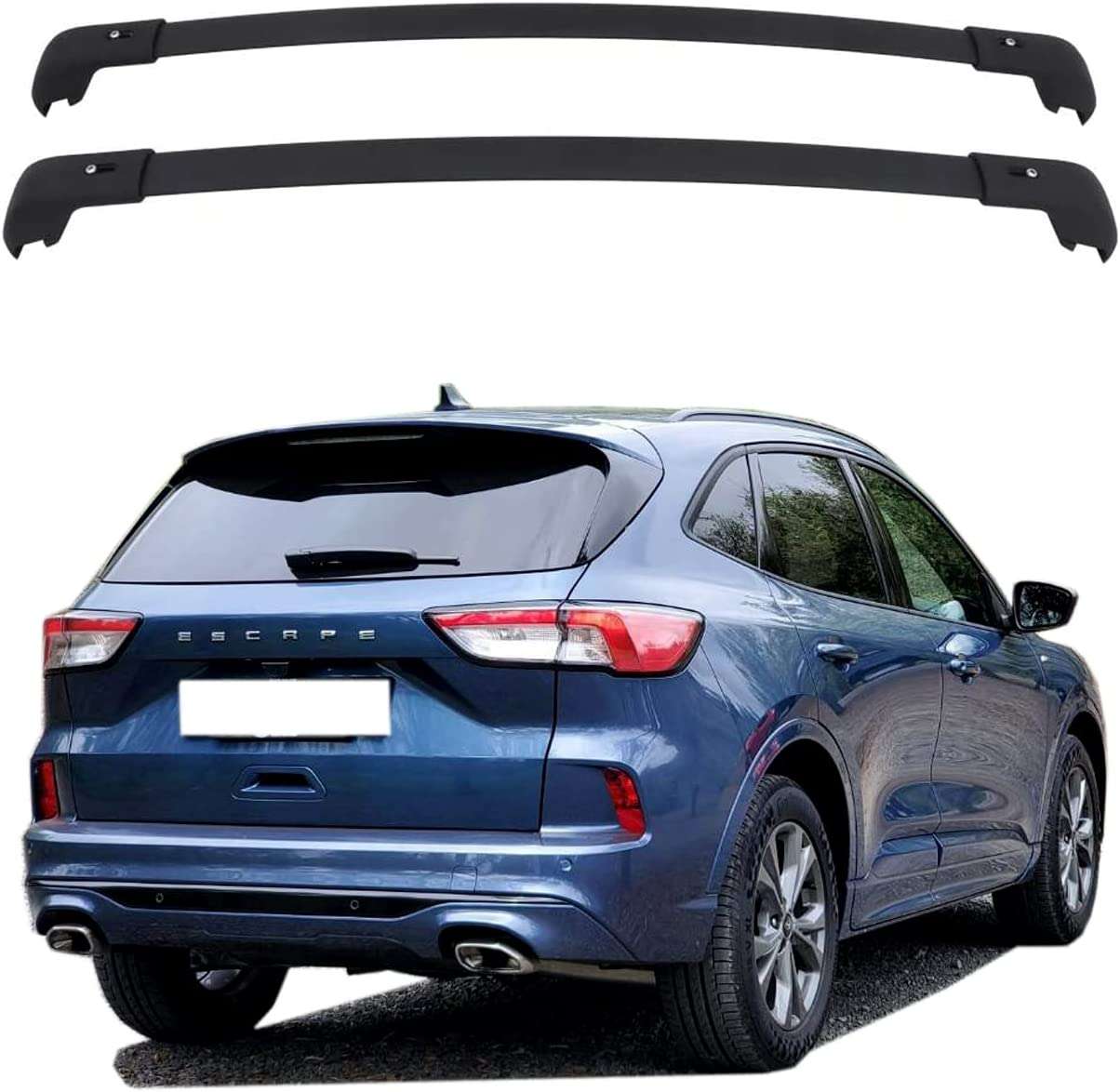 RA-YHCB-ESCB_1 ROKIOTOEX Roof Rack Crossbars Fits for Ford Escape 2020 to 2022 Low Profile Side Rail Aluminum - Black