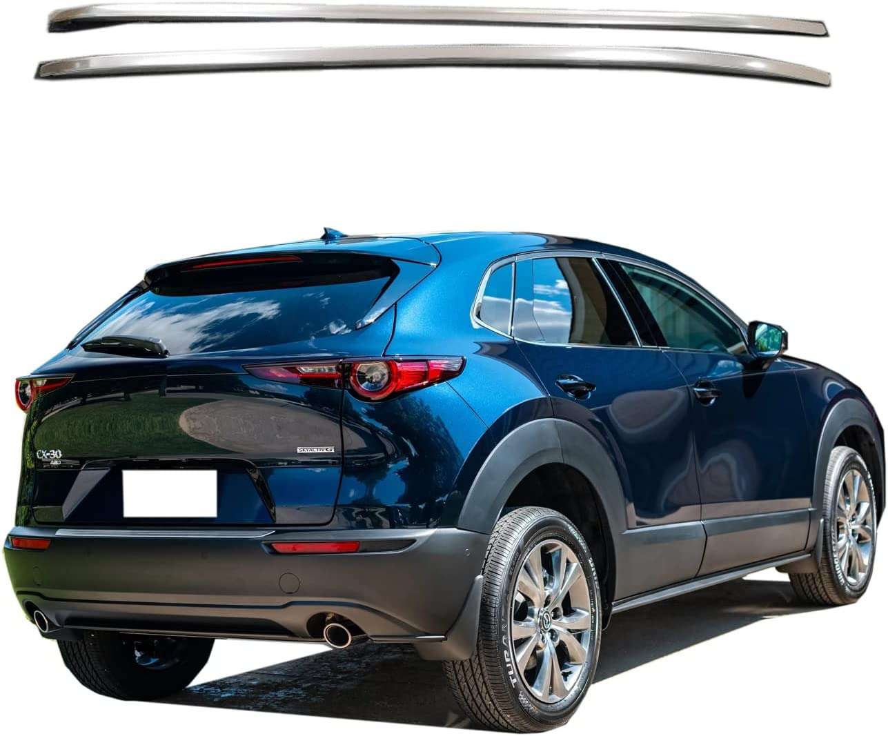 RA-YHRR-CX30_1 ROKIOTOEX Roof Rack Flush Side Rails Fits Mazda CX-30 CX30 2020- 2023 Cargo Luggage Baggage Carrier Aluminum Chrome