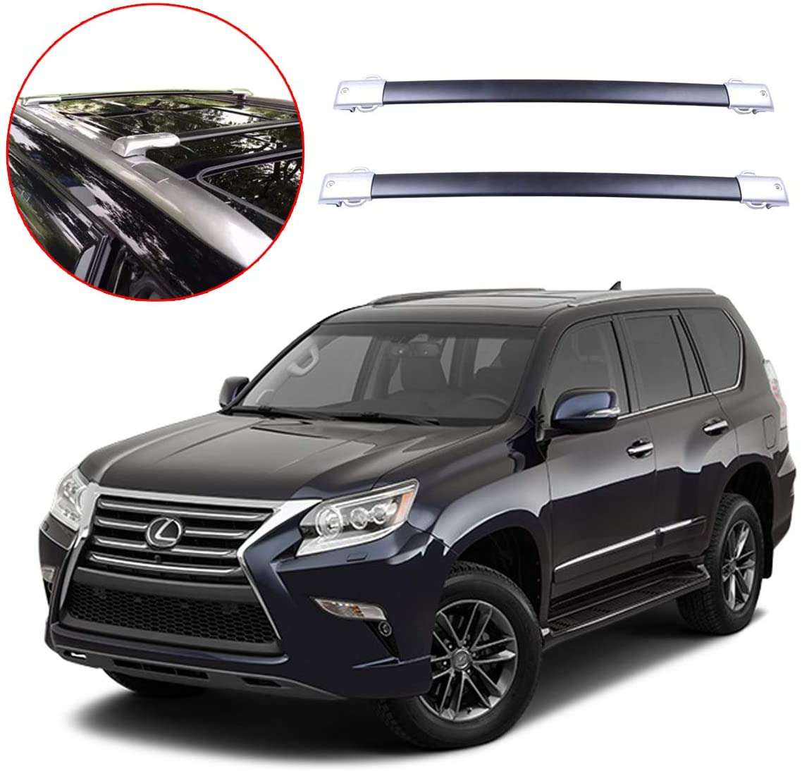 lexus J150 ROKIOTOEX Roof Racks Cross Bars for Lexus GX460 2010 to 2023 - Aluminum