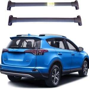 OEM-style crossbars 10 ROKIOTOEX Crossbars | Toyota RAV4 2014 – 2018 XLE Limited | Raised Side Rails | Black