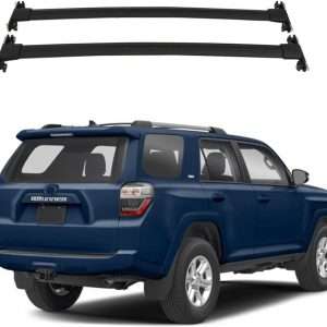ROKIOTOEX Roof Rack Crossbars fits Toyota 4Runner 2010-2024 Low Profile Raised Roof Rails Cross Bars Cargo Bag Luggage Carrier Aluminum Black
