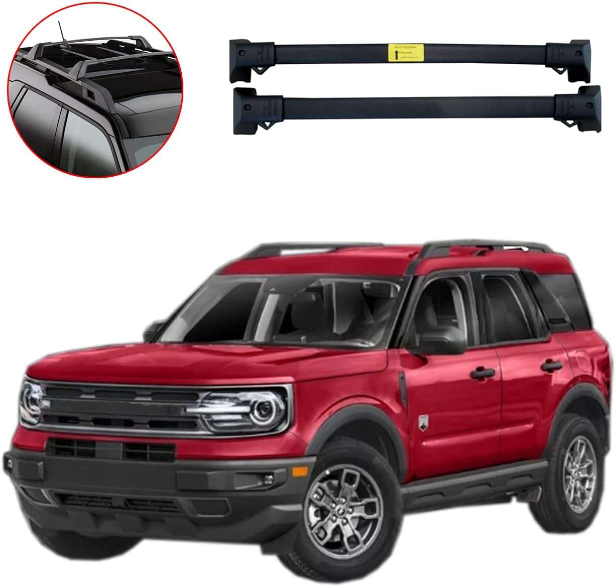 61a7B2EjI8L._AC_SL1500_ ROKIOTOEX Roof Rack Off-road Cross Bar Kit fits Bronco Sport 2021-2025 Badlands & Wildtrak | 2022-2025 Outer Banks