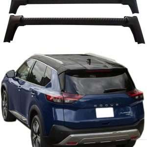 Crossbars Fits 2021-2026 Nissan Rogue Platinum SL Factory Flush Roof Rails Aluminum Black