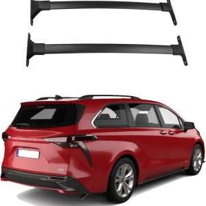 ROKIOTOEX Roof Rack Crossbars Fits 2021-2026 Toyota Sienna Xse Limited Premium Platinum Woodland | Factory Raised Side Rails Crossbars Cargo Bag Luggage Carrier Aluminum Black