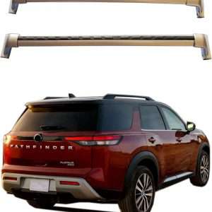 ROKIOTOEX Roof Rack Crossbars Fits 2022 - 2023 Nissan Pathfinder with Factory Raised Roof Rails Silver