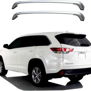 2014-2019 Highlander L & LE Trims| Low Profile Flush Side Rails Cross Bars  Aluminum Silver (Models Without Side Rails)