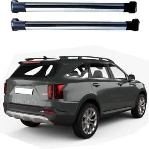 ROKIOTOEX Cobra Crossbars | 2021 – 2025 Kia Sorento X-Line | Raised Roof Rails | Silver