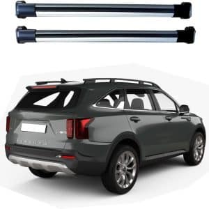 ROKIOTOEX Cobra Crossbars | 2021 – 2025 Kia Sorento | Raised Roof Rails | Power Sunroof | Wind
