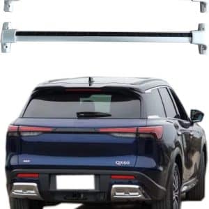 ROKIOTOEX Roof Rack Crossbars Fit for Infiniti 2022 - 2023 QX60 Pure, Luxe, Sensory, Autograph Flush Side Rails, Cross Bars for Rooftop Cargo Box Luggage, Ski Board, Bike Carrier – Gloss Silver