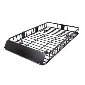 ROKIOTOEX Roof Rack Cargo Basket 64"(L) x 39"(W) x 6' With Extensions, Rooftop Universal Cargo Basket Luggage Carrier