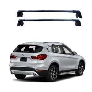 ROKIOTOEX Coyote Crossbars for 2016-2022 BMW X1 Flush Rails -Black Aluminum Bars