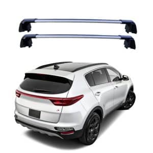 ROKIOTOEX Coyote Roof Rack Crossbars Fit for 2023-2024 Kia Sportage Hybrid EV, PHEV Flush Side Rails, Lockable Cross Bars for Rooftop Cargo Box Luggage, Ski Board, Bike Carrier – Silver HT22