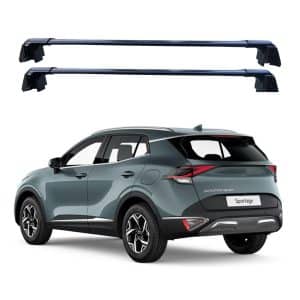 ROKIOTOEX Coyote Roof Rack Crossbars Fits 2023 - 2024 Sportage Flush Side Rails, Lockable Cross Bars for Rooftop Cargo Box, Bike Carrier – Black HT22