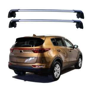 ROKIOTOEX Coyote Roof Rack Crossbars Fit for 2017-2022 KIA Sportage Flush Side Rails, Lockable Cross Bars for Rooftop Cargo Box Luggage, Ski Board, Bike Carrier – Silver HK18
