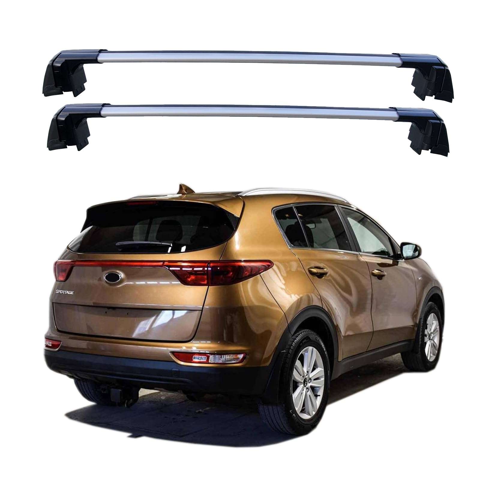 1 ROKIOTOEX Coyote Roof Rack Crossbars Fit for 2017-2022 KIA Sportage Flush Side Rails, Lockable Cross Bars for Rooftop