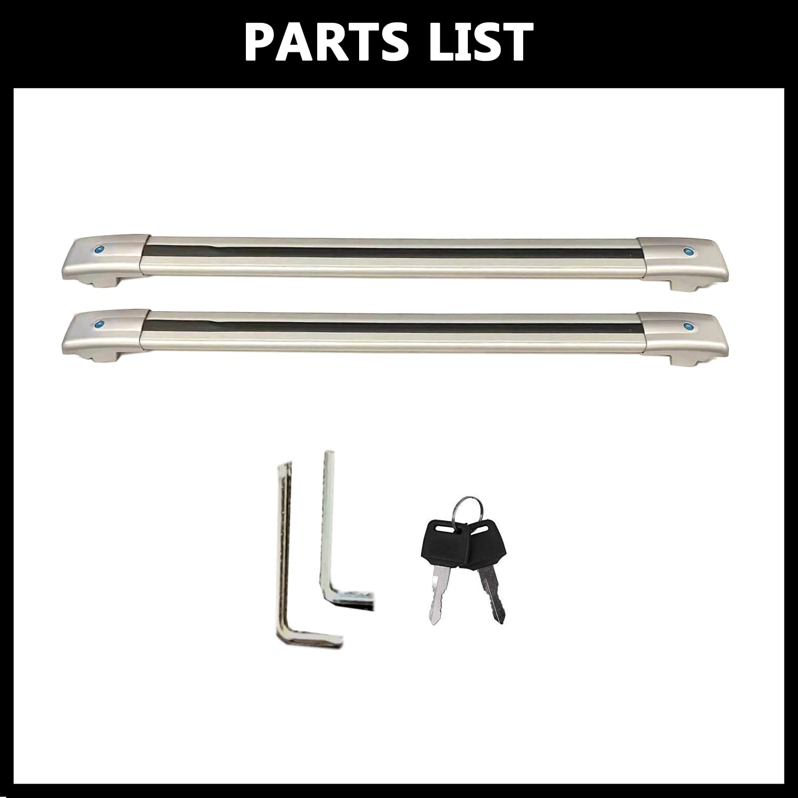 ROKIOTOEX Crocodile Roof Rack Cross Bars for 2019-2026 BMW X7 Raised Rail | Black - PT01