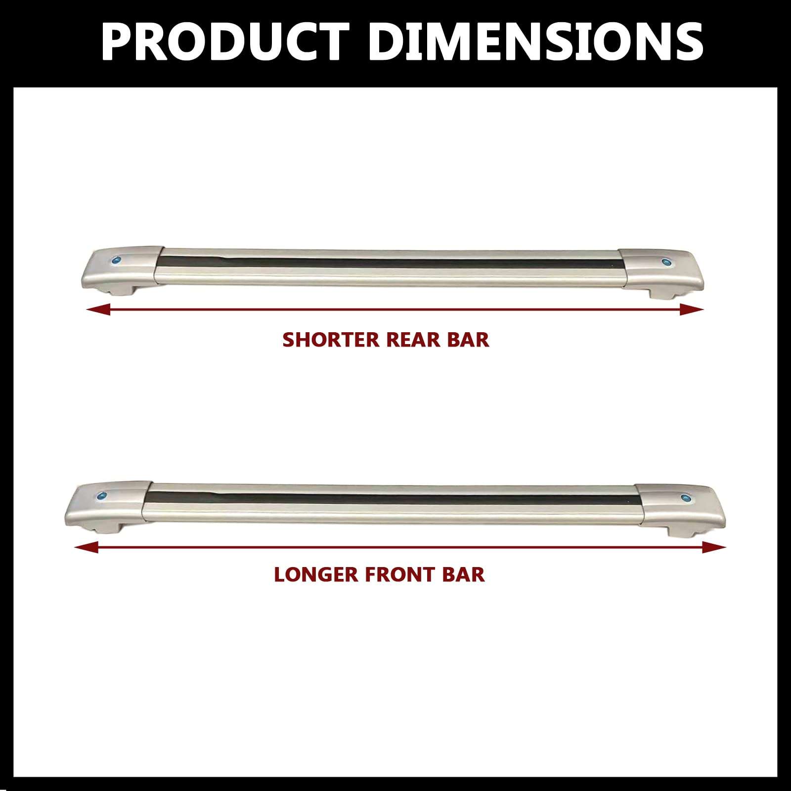 ROKIOTOEX Crocodile Roof Rack Cross Bars for 2019-2026 BMW X7 Raised Rail | Black - PT02