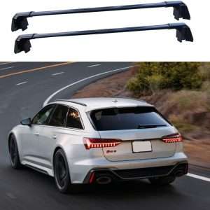 ROKIOTOEX Coyote Crossbars for 2021-2026 Audi RS6 Avant Flush Rails -Black Aluminum Bars
