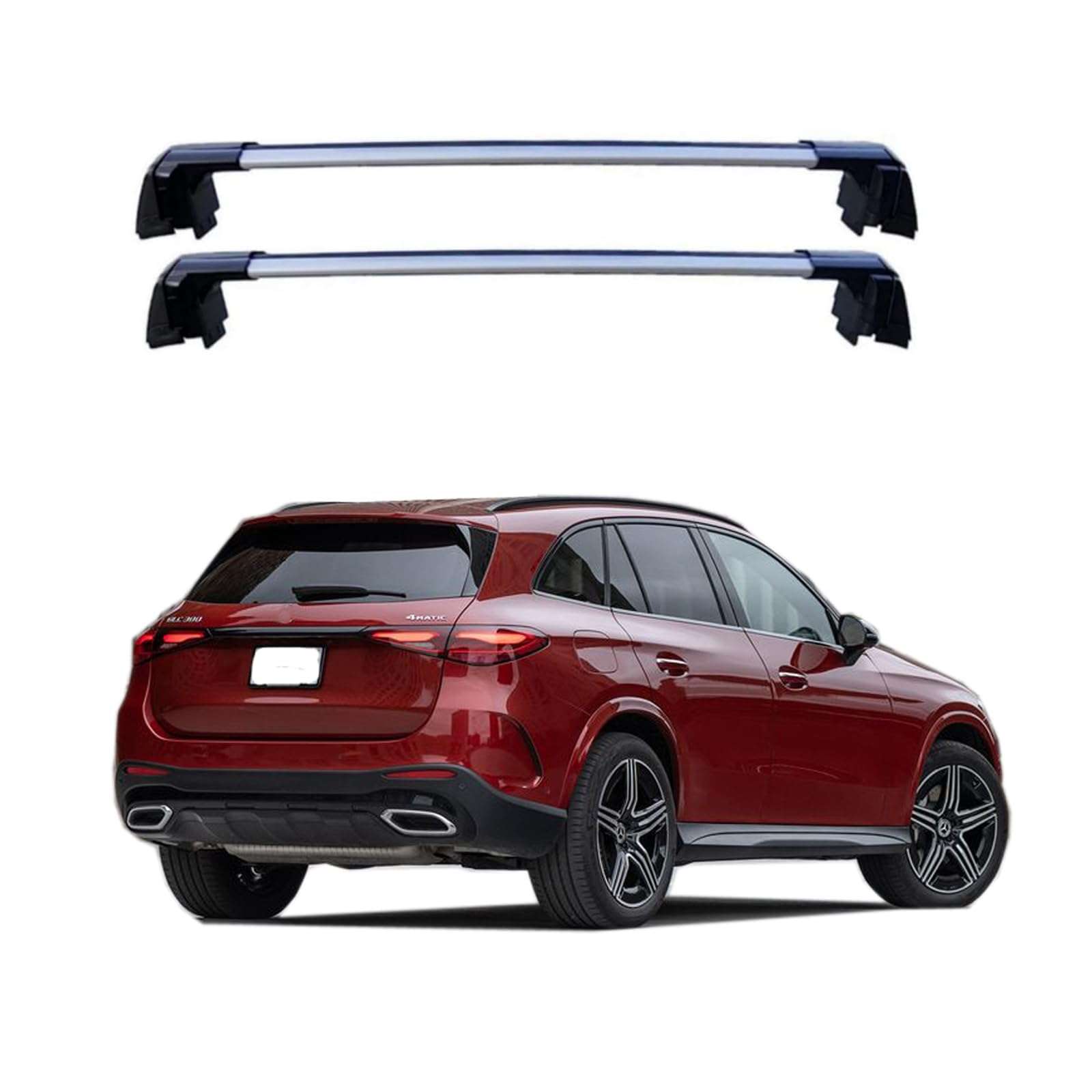 ROKIOTOEX Coyote Crossbars | 2023 - 2025 Mercedes-Benz GLC| Flush Side Rail | Silver - MAIN