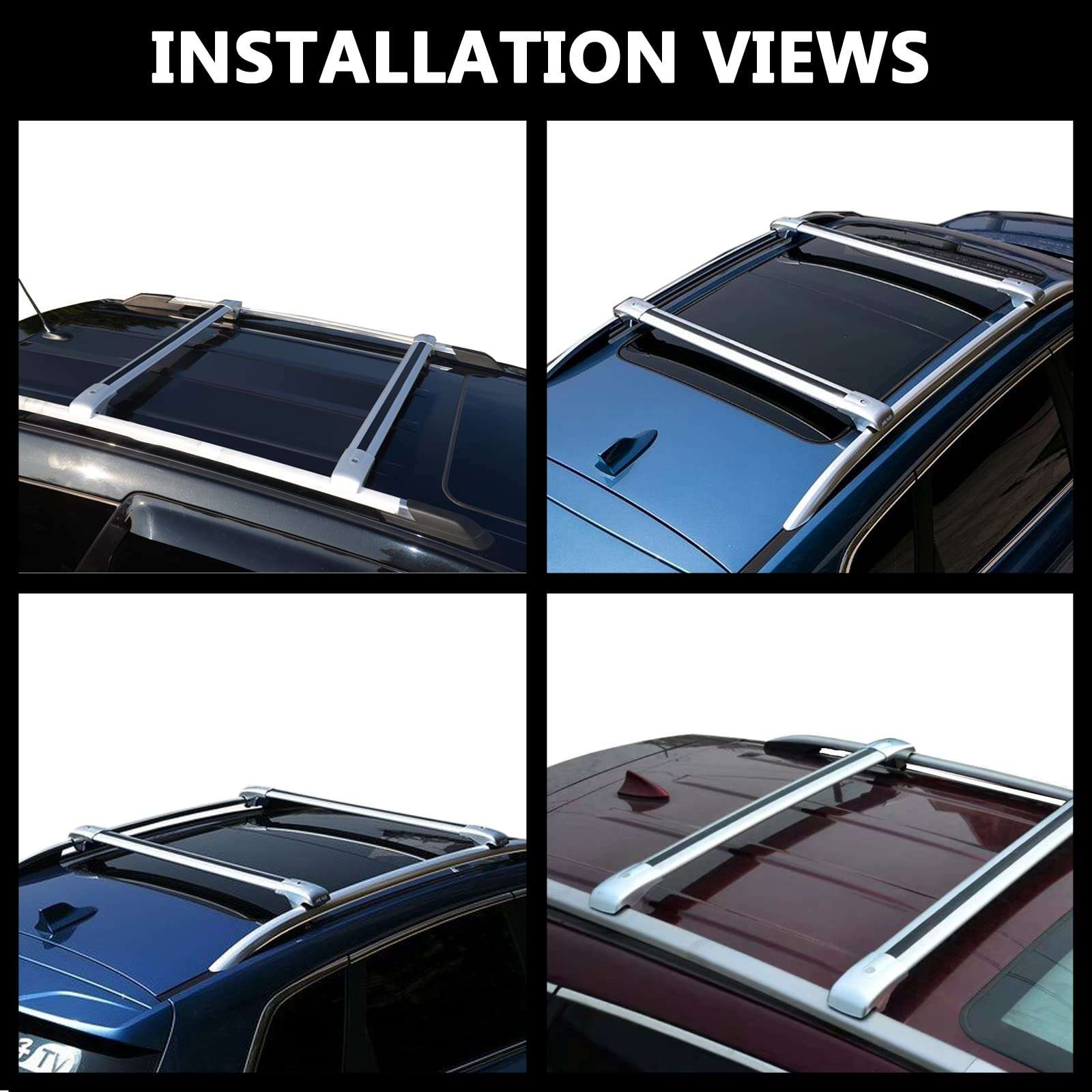 ROKIOTOEX Crocodile Roof Rack Cross Bars for 2019-2026 BMW X7 Raised Rail | Black - PT04