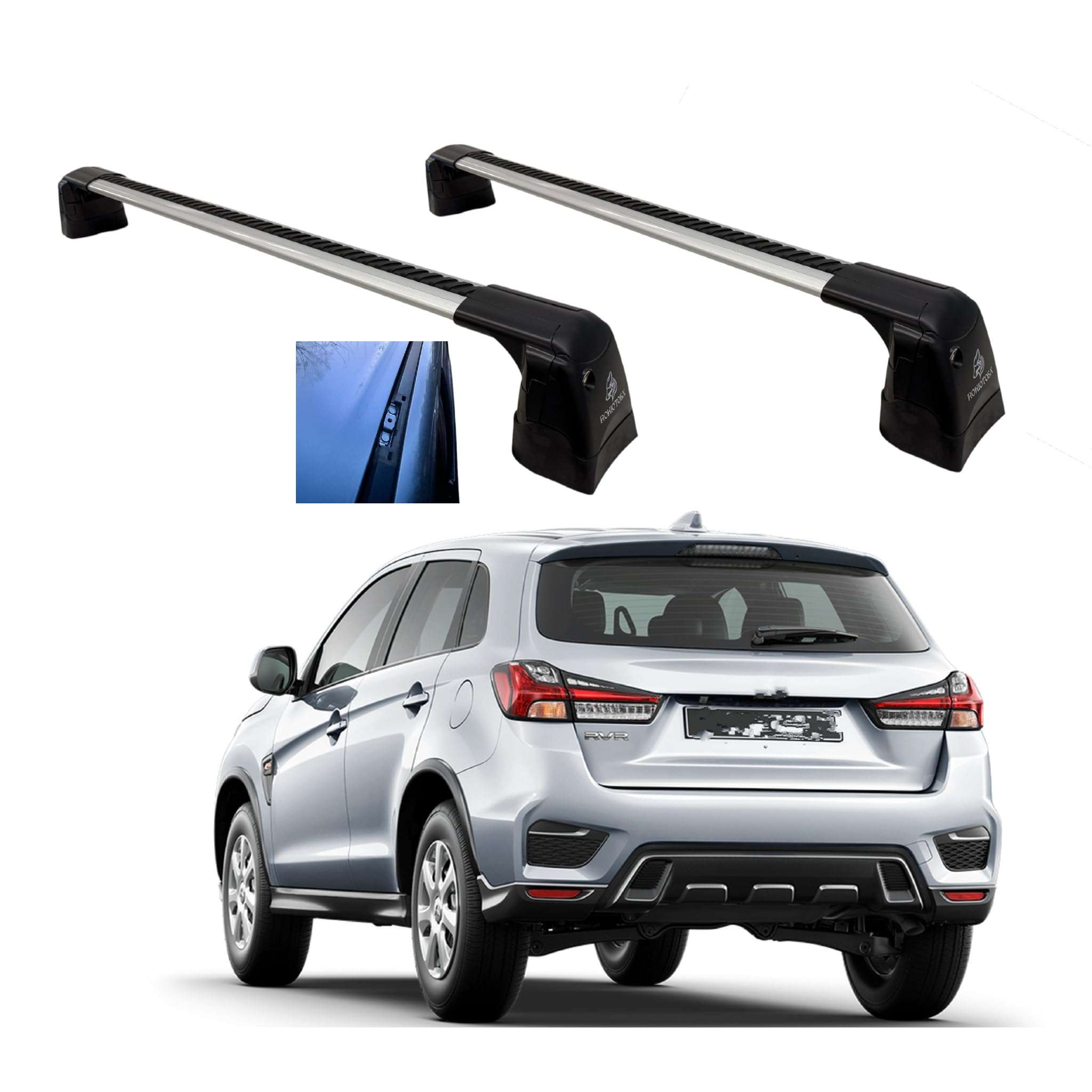 ROKIOTOEX Cheetah Crossbars | 2010 - 2026 RVR Naked Rooftop with Factory Fixed Connection Points | Black - MAIN
