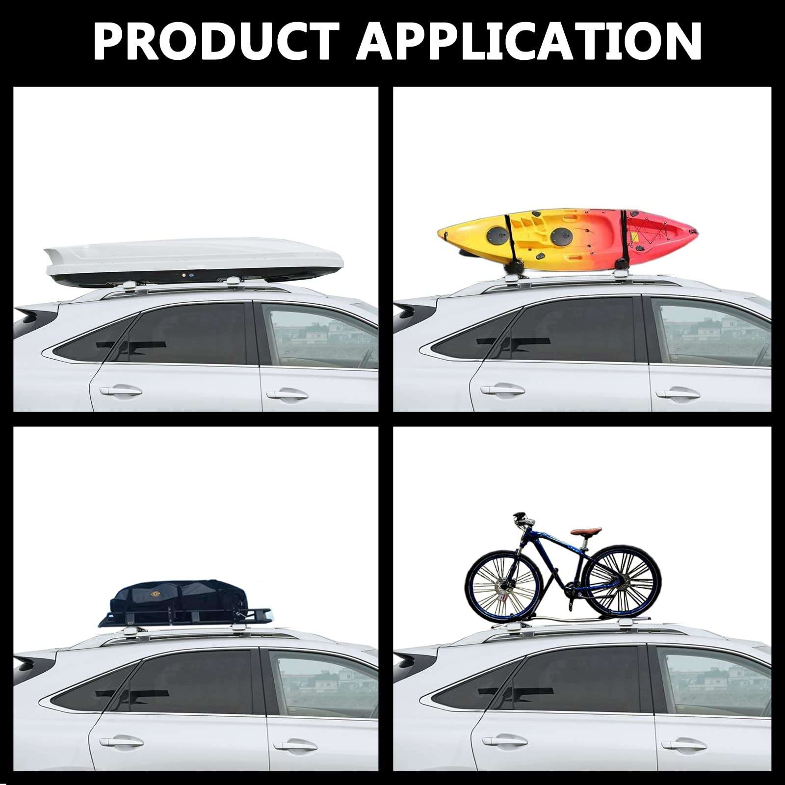ROKIOTOEX Crocodile Roof Rack Cross Bars for 2019-2026 BMW X7 Raised Rail | Black - PT05