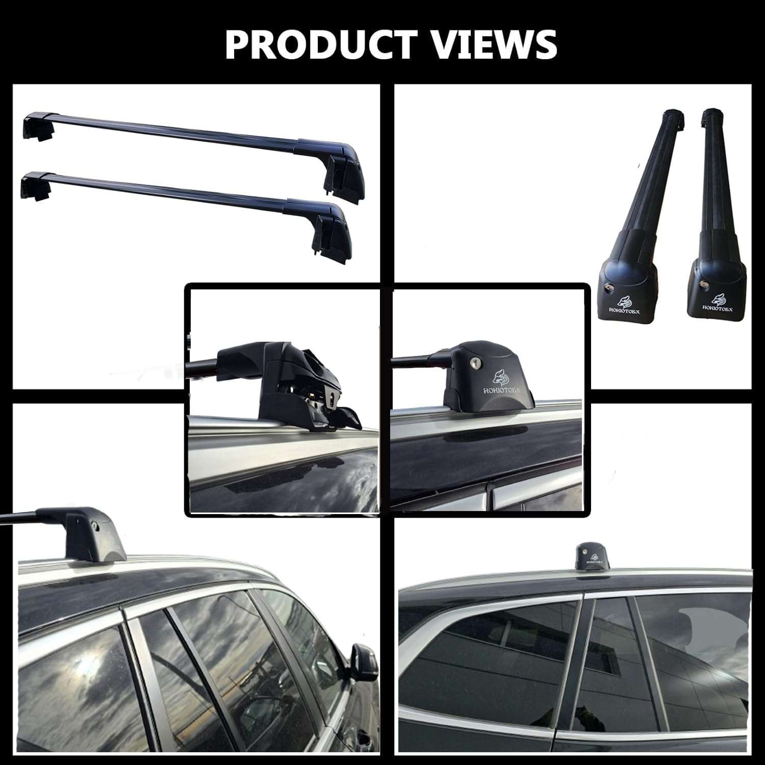 ROKIOTOEX Coyote Roof Rack Crossbars Fit for 2019-2025 BMW X5 M, X5 PHEV Flush Side Rails, Lockable Cross Bars for Rooftop Cargo Box Luggage, Ski Board, Bike Carrier – Black BX19 - image 7 ROKIOTOEX Coyote Roof Rack Crossbars Fit for 2019-2025 BMW X5 M, X5 PHEV Flush Side Rails, Lockable Cross Bars for Rooftop Cargo Box Luggage, Ski Board, Bike Carrier – Black BX19