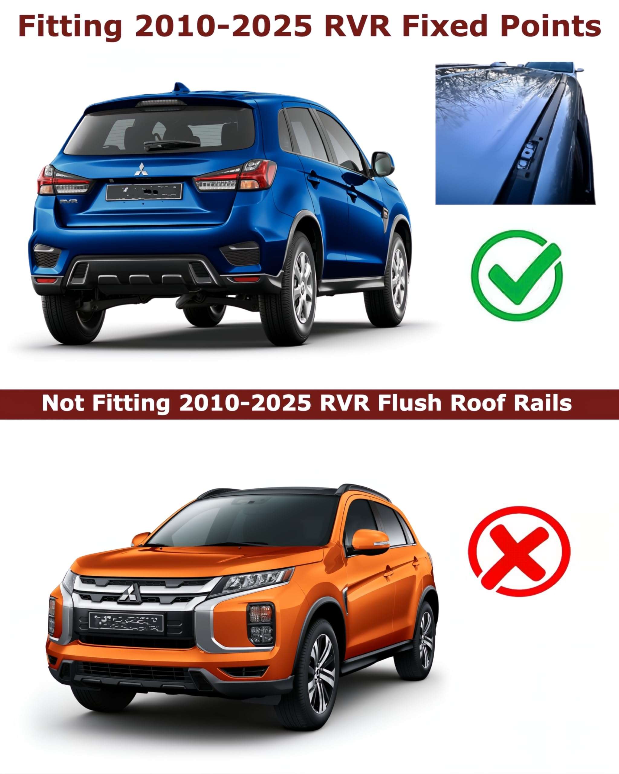 ROKIOTOEX Cheetah Crossbars | 2010 - 2026 RVR Naked Rooftop with Factory Fixed Connection Points | Black - PT01