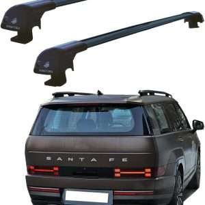 Roof Rack Crossbars - Fit 2024 - 2026 Santa Fe Raised Side Rail - w/o Power Sunroof -