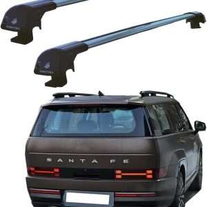 Roof Rack Crossbars - Fit 2024 - 2025 Santa Fe Raised Side Rail - w/o Power Sunroof -