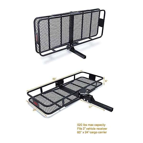 60-inch-x-24-inch-x-6-inch-Folding-Hitch-Mounted-Cargo-Carrier-Hitch-Luggage-Basket-Storage-Rack-Extra-Thick-Steel-Const-B078JDCH3Z-2
