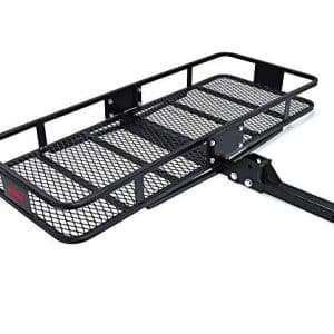 60 inch x 24 inch x 6 inch Folding Hitch Mounted Cargo Carrier Hitch Luggage Basket Storage Rack