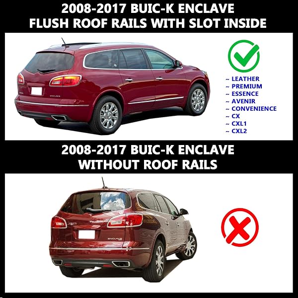 ROKIOTOEX-Cougar-Roof-Rack-Cross-Bars-for-2008-2017-Buick-Enclave-Slotted-B0DK7Q5R47-2